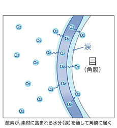 コンタクトレンズが酸素を通すしくみ - ソフトコンタクトレンズの場合